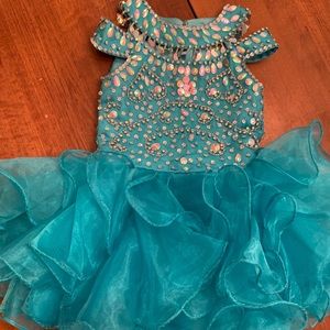 Beautiful aqua/teal blue pageant dress